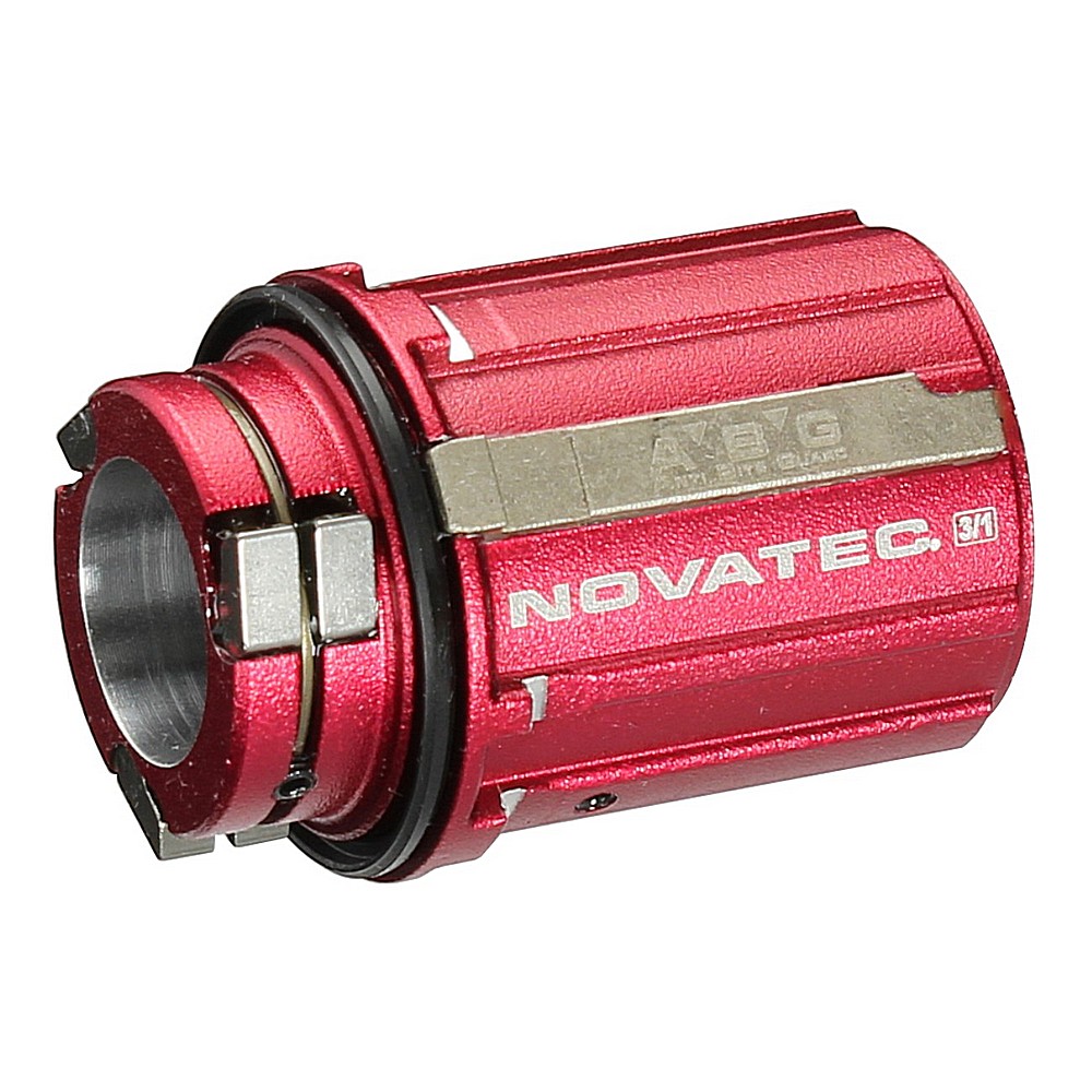 Freehub body D2 type, Shimano 9, ABG, alloy red 3-pawls, w/oil seal, 270049, 2xEZO, w/o inner spacer, OEM