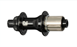 Hub rear D792SB-CL-X12-A4S-11S, polished anodized black, 32x14, Alloy axle 12x142 MULTI, Novatec Laser logo, without thru axle, D:45.9, steel freehub Shim11 B2-type, with 9-speed spacer, 4xNBK Bearings, centerlock, black side caps, OEM