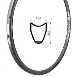 Rim Road Carbon, R1-T, U2.1, Tubular Front 20 holes (320g)