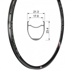 Rim Road Disc DWA23C, Tubeless Ready, Front/Rear 24 holes (CXD-C) (395g)