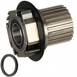 Freehub body H type (E440), Micro Spline, steel 4-pawls E-MTB, w/washer 190883, w/water seal 272922, w/oil seal 270048, 2xNBK bearings for hub D902SB, OEM - IMPORTANT NOTE: In order to convert hub to Microspline you will have to buy also compatible a