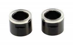 Side cap rear X12, alloy, black, LEFT-274781(274721)/RIGHT-274791 (274731)- 2PIECE TYPE, for D942SB, NOVATEC30 rear WHEEL, ONE SET IN PE-BAG, END-CAP only