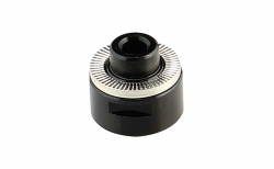 Side cap rear QR, alloy, black, LEFT-XXXXXX-1PIECE TYPE, for D942SB, NOVATEC30 rear WHEEL, ONE PC IN PE-BAG