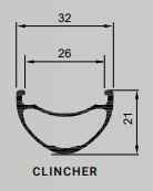 Rim Crisp-C Front and Rear, Tubeless ready Rim, 32H, w/o logo