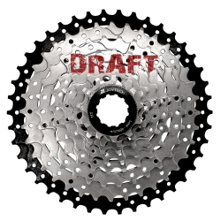 Cassette MTB-CN 8S ST-NS, Nickel-P./Blk, 11-40T, JY logo, 11-13-16-20-24-28-34-40