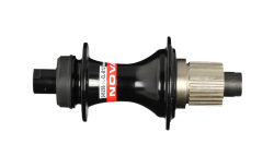 Hub rear D462SB-SL-CL-B12-S3S-MS, BOOST, alloy, polished anodized black, 32H/14G, steel axle 12x148, steel freehub Shim.11 F-type, 3-pawls, w/9-speed spacer, D39.7, 5xNBK Bearings, CENTER LOCK, black side caps, Novatec 360 logo, without thru axle, we